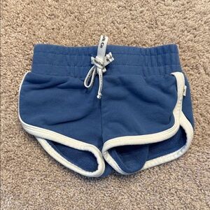 Minimalist Folk Co Blue Kids Track Shorts with White Trim